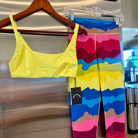 NWT The Upside SET Astro Rory Bra and Printed Leggings in Multicolor / Citrus - Picture 14 of 16